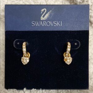 Swarovski Gold Heart Earrings